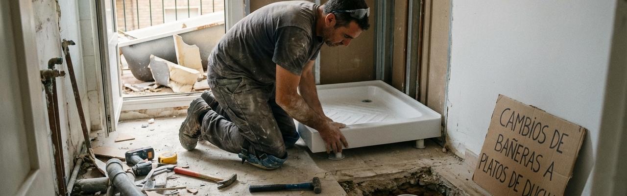 Cambios de bañeras a platos de ducha en Granada